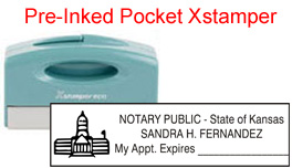 FNBN40KS - Kansas Notary Pocket Stamp (Xstamper)