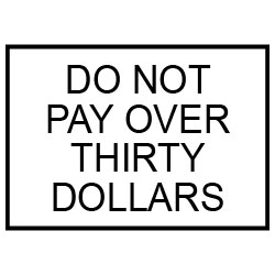 FNBS103 - Do Not Pay Over Thirty Dollars Stamp